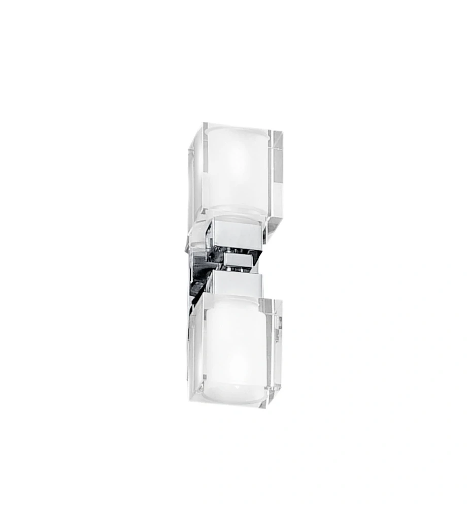 BE283889 nastenne svietidlo 2x40W/G9, v18cm, chrom/cire-matne sklo, vypinac