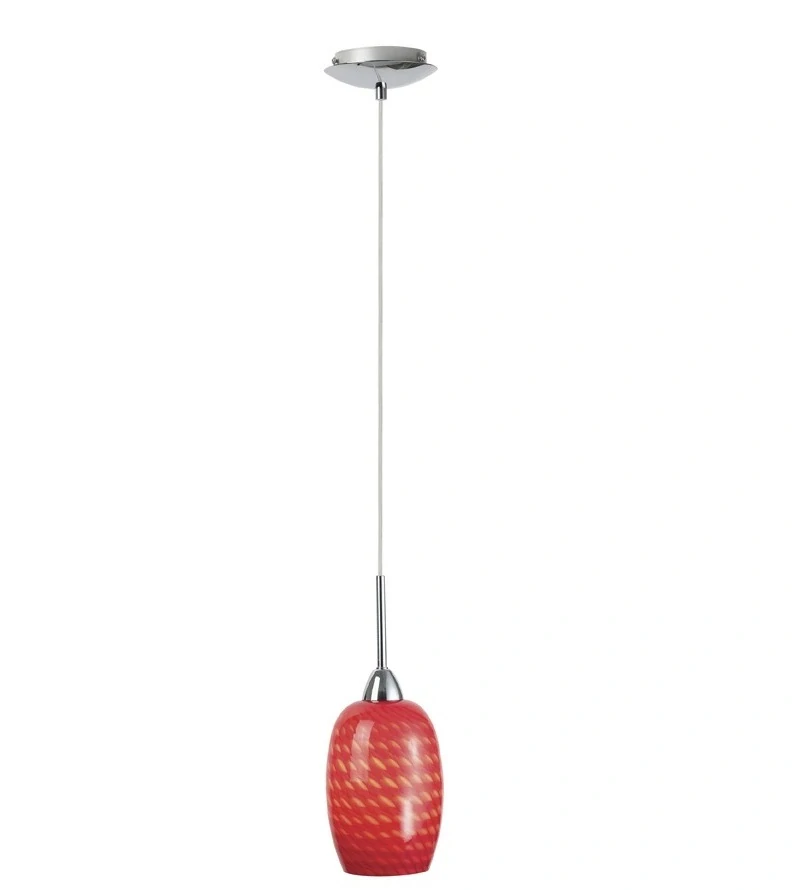 Závesné svietidlo Eglo LARISA 1 - 27703, 1×40W/E14, d 12 cm, chróm/dekoračné sklo červené