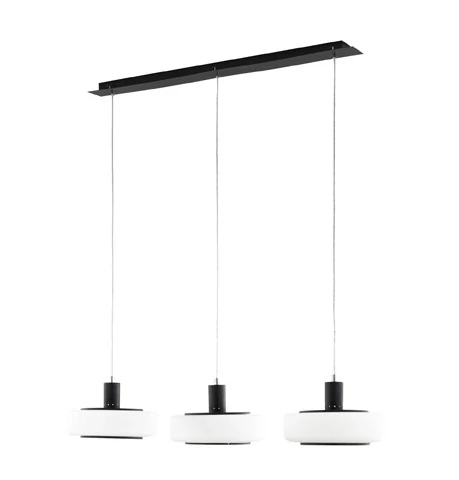 BE288301 zavesne svietidlo 3x60W/E27, s100cm, chrom/cierna/opal.sklo