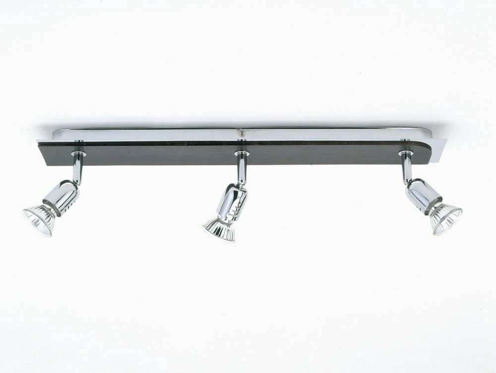 Stropné / nástenné svietidlo Brilliant SAMOS WOOD - G34530/76, 3×50W/GU10, s 54 cm, chróm/tmavé drevo