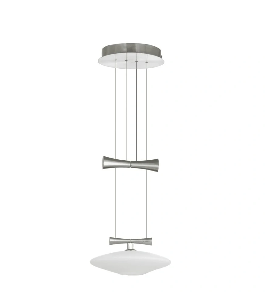 Závesné svietidlo Eglo ZELES - 89007, 1×50W/GY6,35, d 21 cm, matný nikel/opálové sklo, stahovaci záves s protizavazim