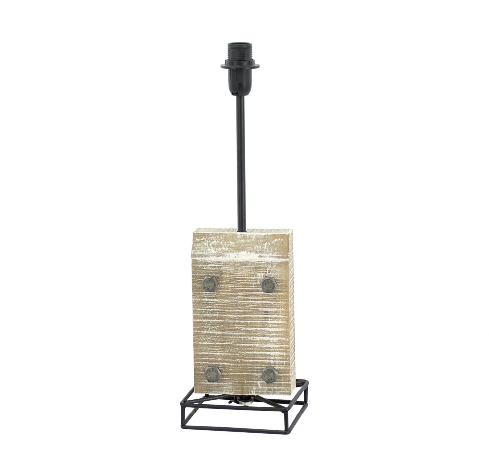 BE249325 konstrukcia - stolne svietidlo 1x40W/E14, v41cm, svetle drevo/ocel/cierna