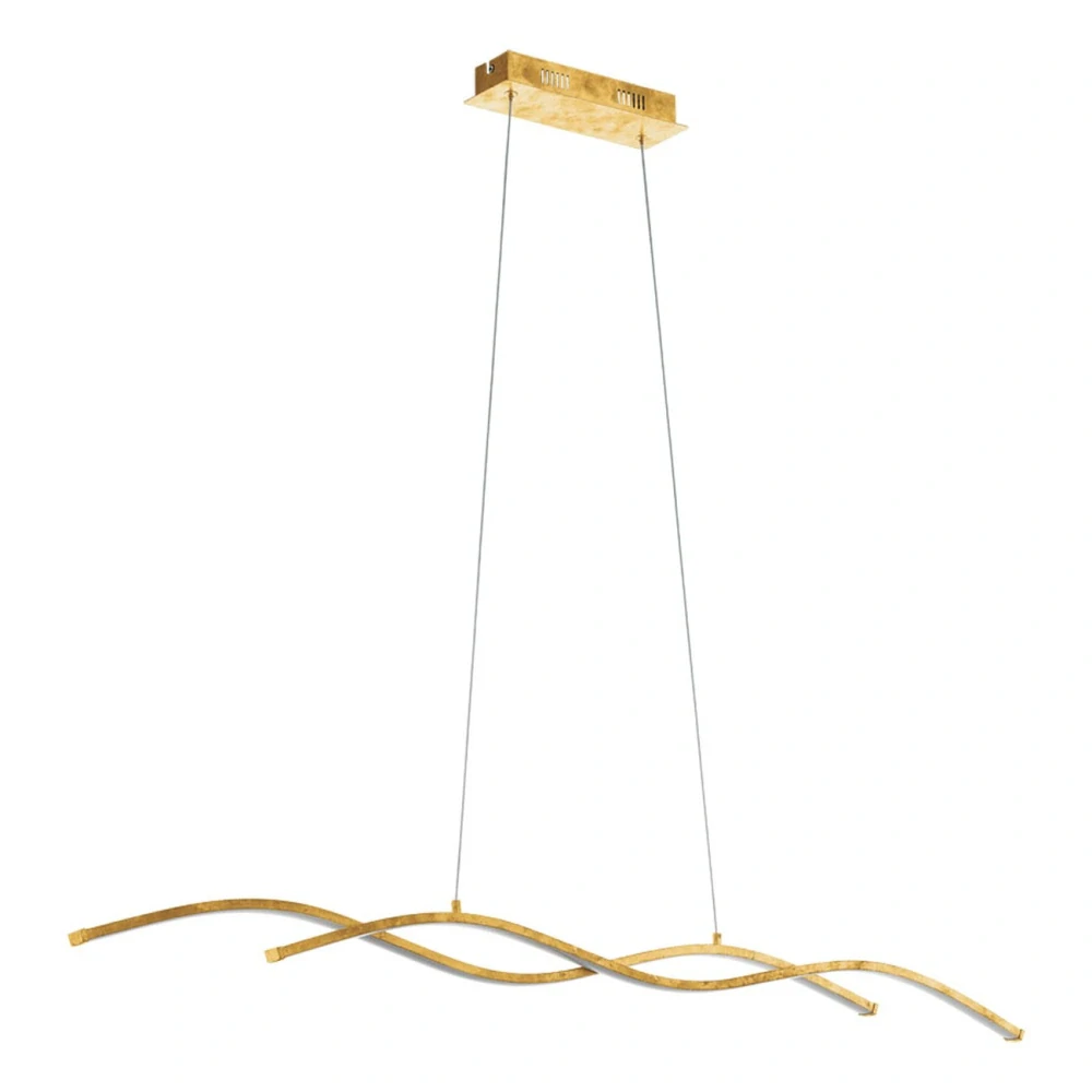BE297837 zavesne svietidlo 2x13W/LED/WW/3800lm, s80cm, hlinik/ocel/zlata/matny plast
