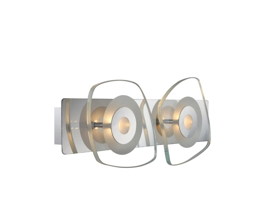 Stropné / nástenné svietidlo Globo ZARIMA - 41710-2, 2×4,5W/LED/3000K/720lm, s 33 cm, chróm/číre-matné sklo