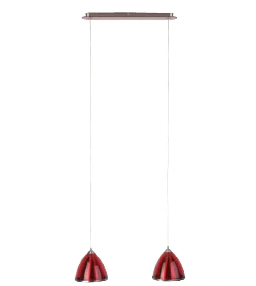 Závesné svietidlo Brilliant PORTO - G77871/71, 2×40W/G9, s 49 cm, matný nikel/červené sklo