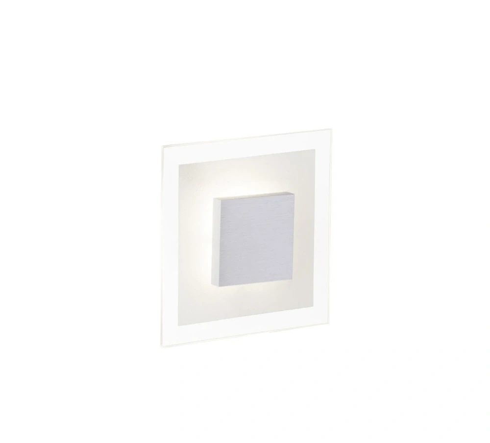 AB1G94248/70 nastenne svietidlo 5W/LED/3K/380lm, 16x16cm, bruseny hlinik/cire-matne sklo