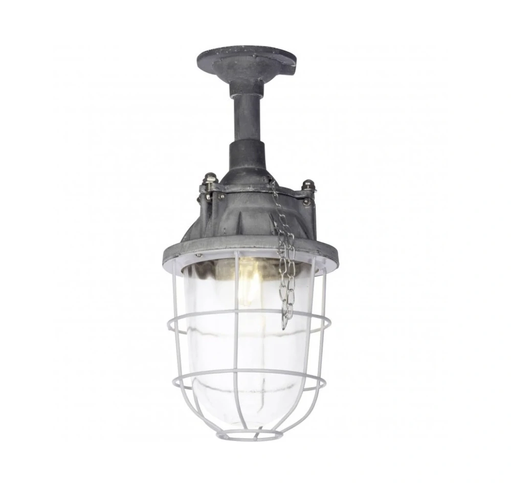 AB193651/70 stropne svietidlo, industrial design 1x60W/E27, d16cm, ocel/patina beton/cire sklo