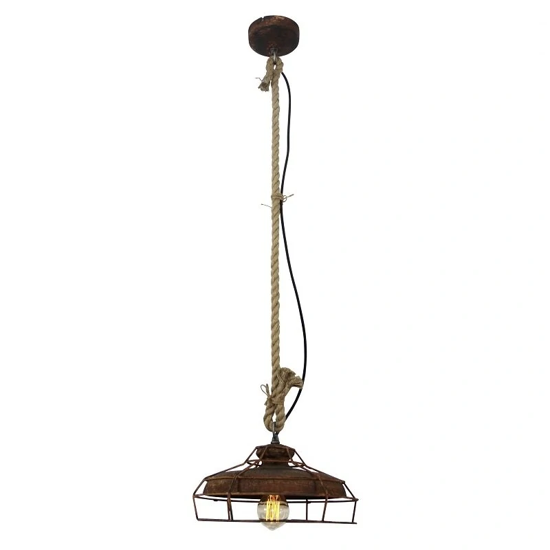 AB193319/60 zavesne svietidlo, industrial design 1x60W/E27, d30cm, rustikalny cierno-hnedy kov
