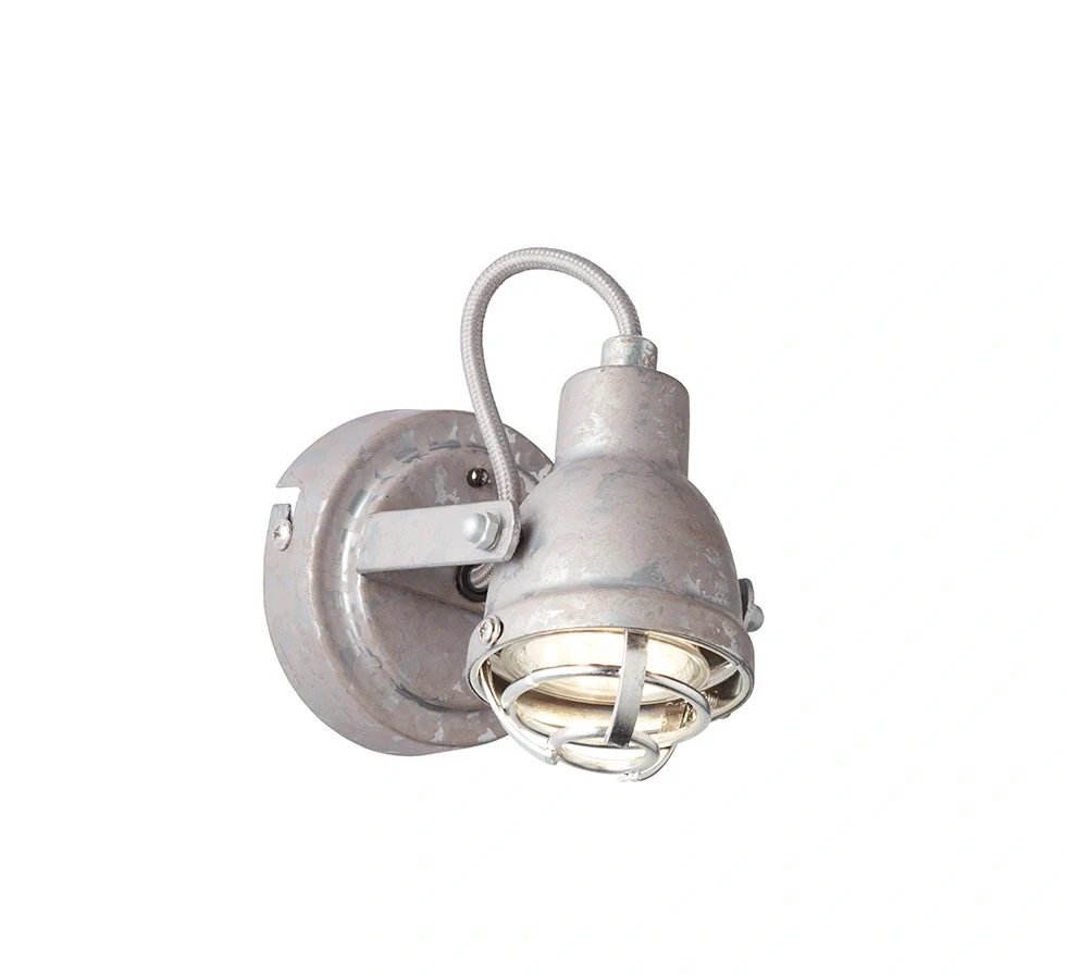 AB126310/43 nastenne svietidlo, industrial design 1xGU10, v14cm, galvanicky kov