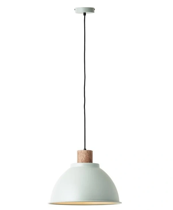 AB199836/63 zavesne svietidlo, industrial design 1x60W/E27, d38cm, sv.zeleny kov/svetle drevo