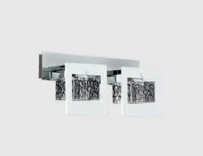 AD26565/2A.WH.gBL nastenne svietidlo, Handmade in Spain 2x40W/G9, s25cm, chrom/biely akryl/cierna dekoracia
