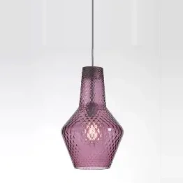 Závesné svietidlo AI LATI ROMEO - LRM1105, 1×70W/E27, d 25 cm, v 40 cm, ametystové sklo, Handmade in Italy
