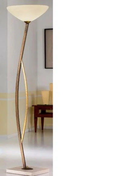 AK1317.41.UG.A DIM stojanove svietidlo 1x150W/E27, v185cm, anticka mosadz/bez.sklo/travertin