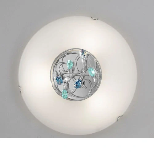AK10107.13.5.SsTBG stropne svieitdlo 3x60W/E14, d41cm, chrom/ cristall Swarovski-Strass ciry-modry-zeleny