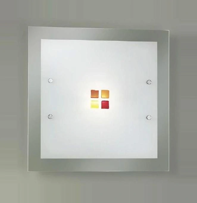 AK1A55.50/multi stropne svietidlo 1x150W/R7s, 50x50cm, chrom/Murano dekor.farebna
