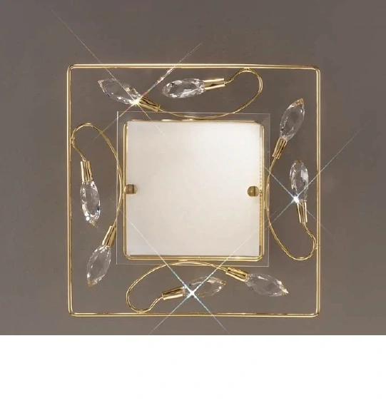 AK10219.61.3 nastenne svietidlo 1x40W/G9, 25x25cm, zlatene 24 karat GOLD /Swarovski Strass ciry