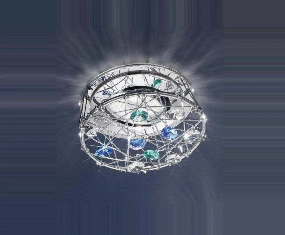 AK10215.11E.5.RSsTBG podhladove svietidlo 1x50W/GU10, chrom/Swarovski-Strass ciry-modry-zeleny