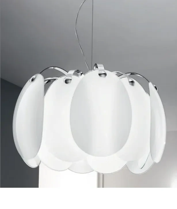 AK10309.33.5.W luster 3x60W/E27, d58cm, chrom/opal.sklo, Handmade in Italy