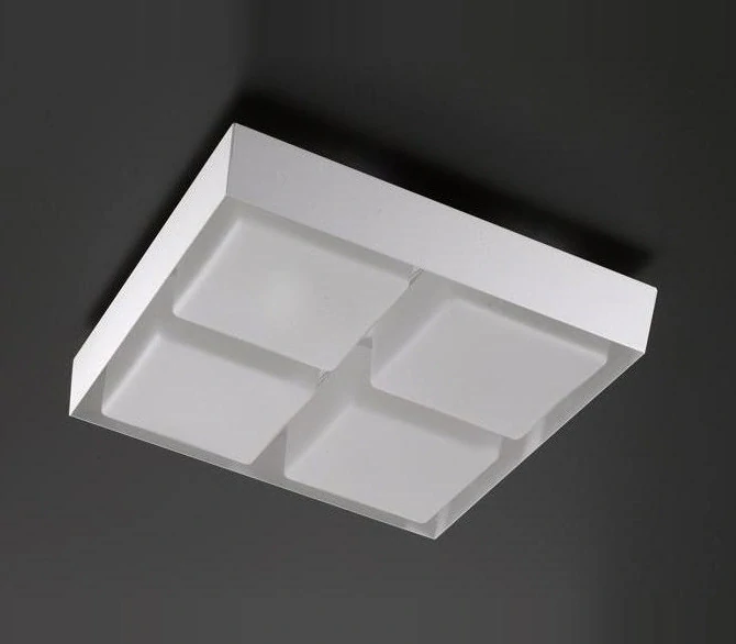 AA1LL1301B stropne svietidlo 8x42W/E27, 60x60cm, biely kov/triplex.sklo