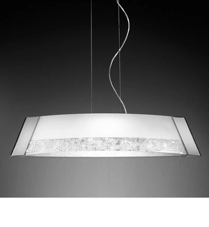 AK10335.31S.5 zavesne svietidlo 1x120W/R7s, s70cm, chrom/dekoracia/matne sklo, Handmade in Italy - rucna malba na skle
