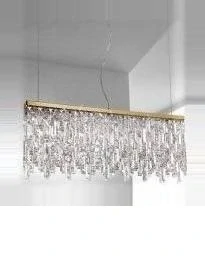 AK11314.85.3.P.KpT zavesne svietidlo 5x25W/G9, s80cm, zlatene 24 karat GOLD /Pure kristal ciry, Handmade in Italy