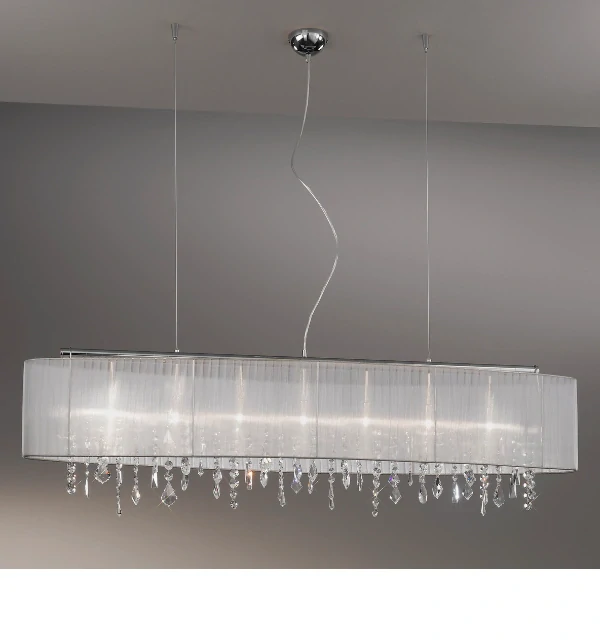 AK10240.87.3.Wh.KoT zavesne svietidlo 7x40W/G9, s140cm, zlatene 24K/ciry kristal+biely abazur