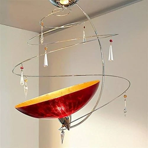 AL1460/PL40.CR.R.Ss stropne svietidlo 1x250W/E14, chrom/red/Swar.Strass ciry