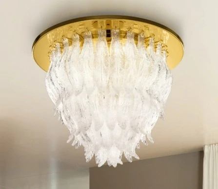 AL18002/PL60.GO stropne svietidlo 6x100W/E27, d56cm, zlatene 24 karat GOLD /Murano glass cire