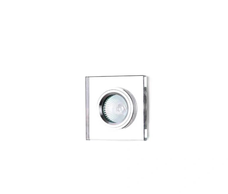 AM19901 White podhladove svietidlo 1x35W/GU5,3, 9x9cm, fixne, chrom/hlinik/cire sklo
