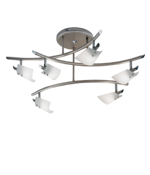 Stropné svietidlo Kolarz FALCON - 040.16.6, stropné odsadené, 6×40W/G9, d 60 cm, matný nikel/chróm/opálové sklo
