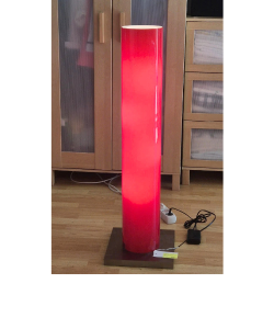 Stojanové svietidlo Fischer - 10785, 5×40W/E14, v 101 cm, matný nikel/červeno-čierna