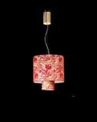 Závesné svietidlo LAMP PIZZO - 480/S30.GO.RG, 3×75W/G9+1×60W/E14, d 30 cm, plátkové zlato/triplex red-gold