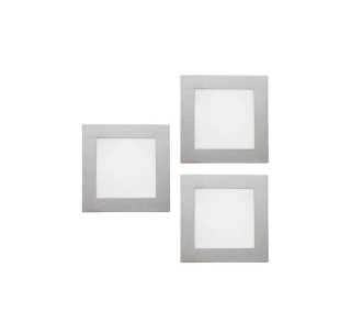 BE287027 zapustene nastenne svietidlo 3x20W/G4, 9x9cm, strieborna/matne sklo