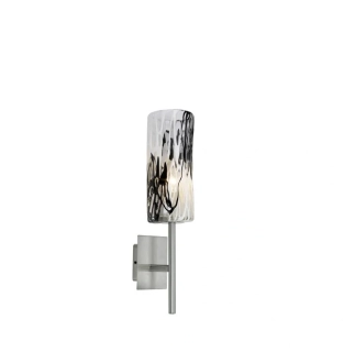 BE287547 nastenne svietidlo 1x40W/E14, v36cm, matny nikel/handarbeit dekoracne sklo cierno-biele