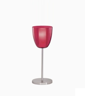 Stolné svietidlo Eglo SASSO - 87555R, 1×40W/E14, v 40 cm, matný nikel/červené/opálové sklo
