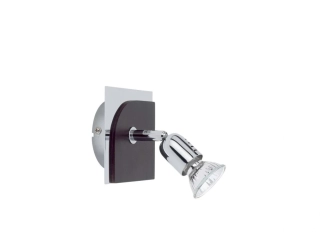 AB1G34510/76 nastenne svietidlo 1x50W/GU10, 11x11cm, chrom/tmave drevo