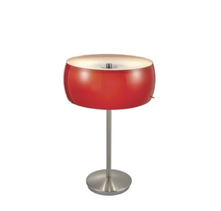 Stolné svietidlo Eglo CAMARO - 88187, 3×40W/E14, v 50 cm, matný nikel/červené opálové sklo