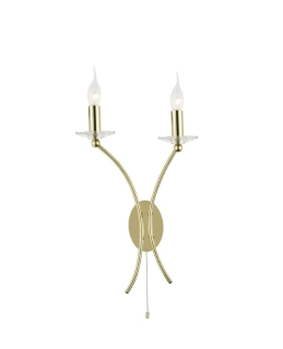 BE288184 nastenne svietidlo 2x40W/E14, v53cm, zlatene 24K/kristal ciry