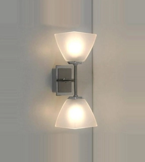 BE283945 nastenne svietidlo 2x40W/G9, v25cm, matny nikel/chrom/matne sklo