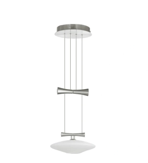BE289007 zavesne svietidlo 1x50W/GY6,35, d21cm, matny nikel/opal.sklo, stahovaci zaves s protizavazim