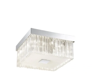 BE289164 stropne svietidlo 8x40W/G9, 43x43cm, chrom/ciry kristal