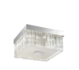 Stropné svietidlo Eglo EVIA - 89164, 8×40W/G9, 43×43 cm, chróm/číry krištáľ