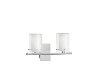 BE290093 nastenne svietidlo 2x40W/G9, s30x15cm, matny nikel/cire-matne sklo