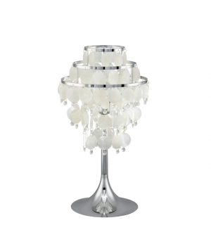 BE290035 stolne svietidlo 1x100W/E27, v57cm, chrom/kristal + perletove muslove ovesky