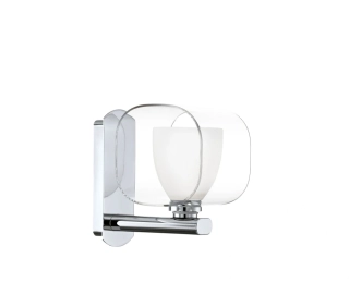 BE290192 nastenne svietidlo 1x33W/G9, v17cm, chrom/opal/cire sklo