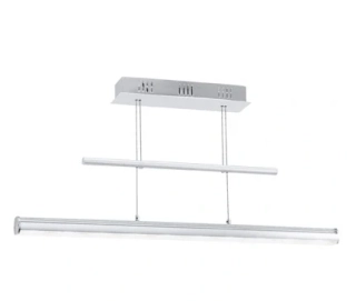 BE290936 zavesne svietidlo 10x2,4W/LED/WW/1200lm, s90cm, bruseny hlinik/chrom/akryl, Dimmable