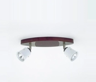 AB1G59829/78 nastenne svietidlo 2x50W/GU10, s30cm, tmave drevo/anticka mosadz/porcelan