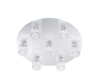 BE291492 stropne svietidlo 7x25W/G9, d39cm, chrom/dekoracne cire-matne sklo
