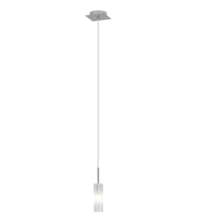 BE288846 zavesne svietidlo 1x20W/G4, 4x4/v15cm, matny nikel/cire-matne sklo