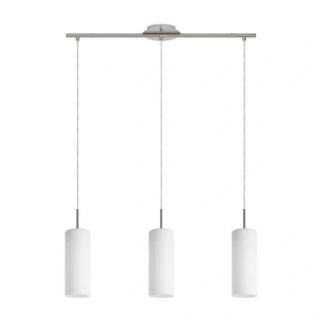 BE285978 zavesne svietidlo 3x40W/E27, s72cm, matny nikel/matne sklo